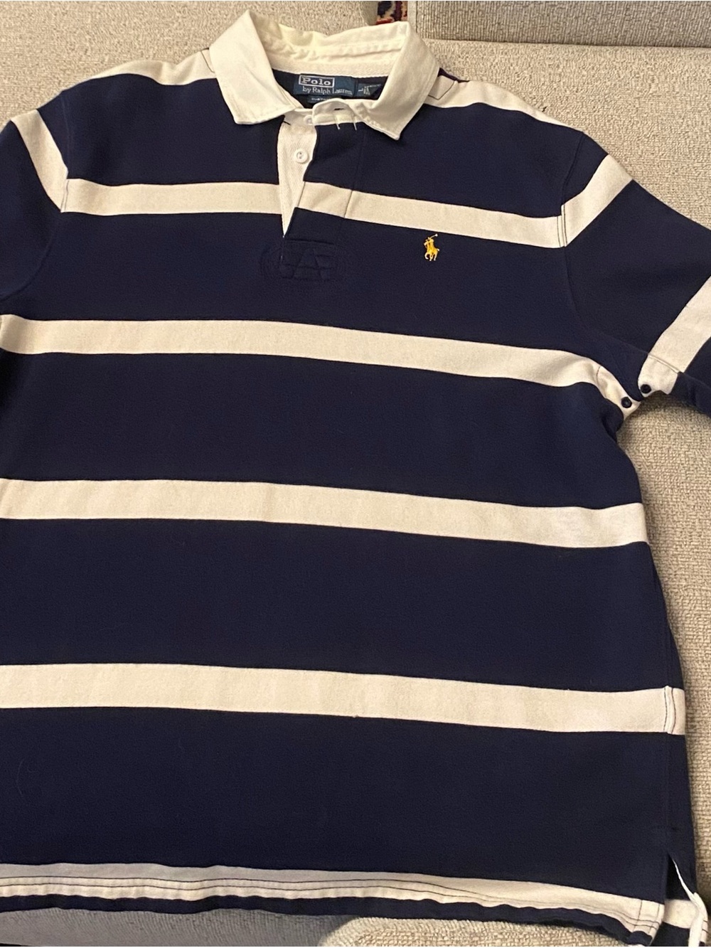 Ralph Lauren Navy and white Rugby shirt